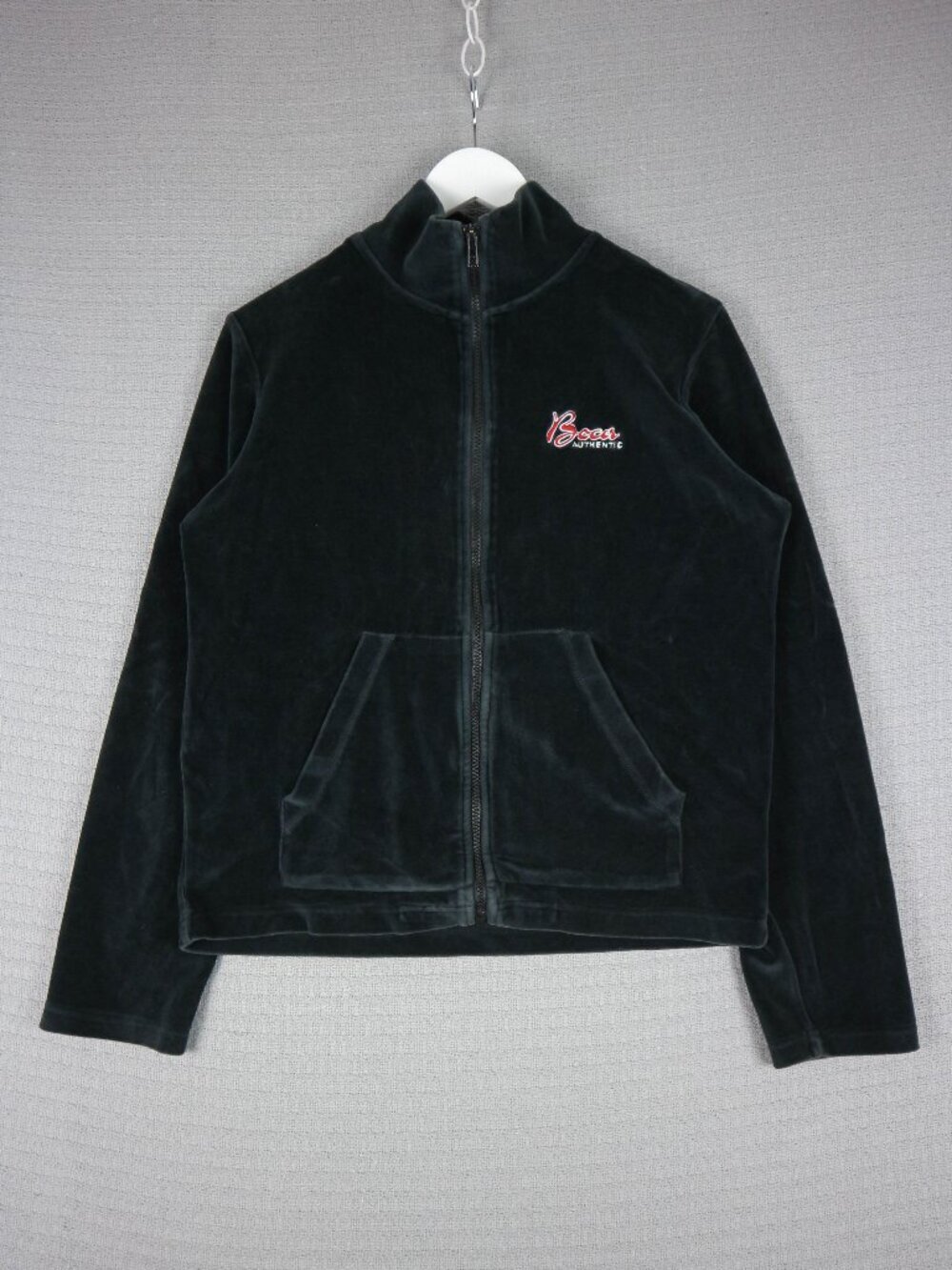 Boca Authentic Velour Track Zip Up Jacket Y2K Vintage Womens Medium